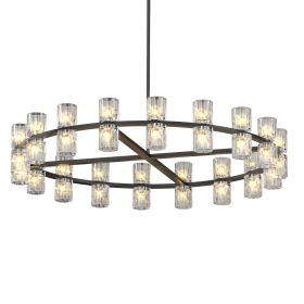 36 Inches Luxury Chandeliers Crystal Living Room Decorative Lights Simple Modern Dining Room LED Lighting,for Home Decor (Bulbs Included)