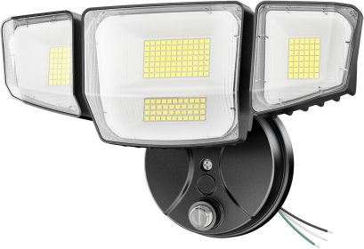 90W Dusk to Dawn Outdoor Lighting,10000lm Flood Lights Outdoor,IP66 Waterproof Black LED Security Light with Photocell