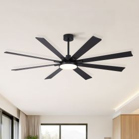 72 in. Black Low Profile Ceiling Fan with Light