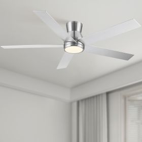 52 in. Nickel Lowe Profile Ceiling Fan with Light