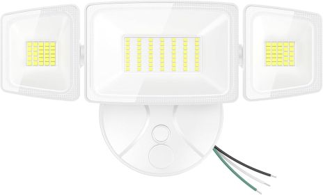 75W Flood Lights Outdoor, 7000LM Brightness Security Lights Switch Controlled, 3 Adjustable Heads, IP65 Waterproof (Color: White)
