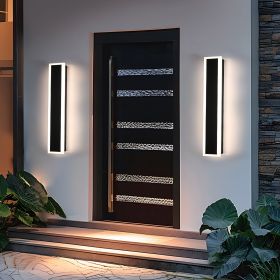 Exterior Wall Lights for House 2 Pack 60 Inch Long Strip Modern Outdoor Light Wall Fixture Sconce, Dimmable Outside Linear Exterior Lights (size: 32inch)